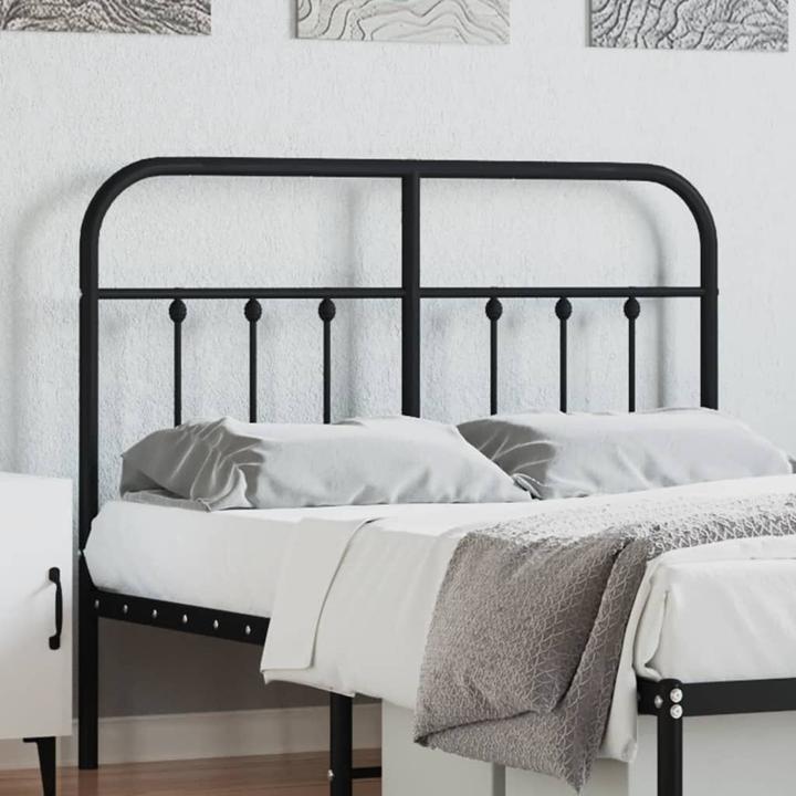 Produktbild VidaXL Kopfteil Metall Schwarz 120 cm, Farbe: Schwarz, Material (125 x 3 x 100 cm)