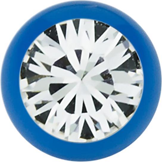 Produktbild Star Piercing Micro Kugel dunkelblau mit Swarovski silber (Chirurgenstahl 316L)