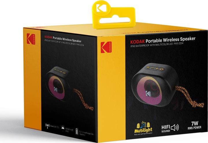 Actual product image Kodak PWS-2234 7 Watt RMS IPX6 Bleutooth loudspeaker (9.50 h, Rechargeable battery operated)