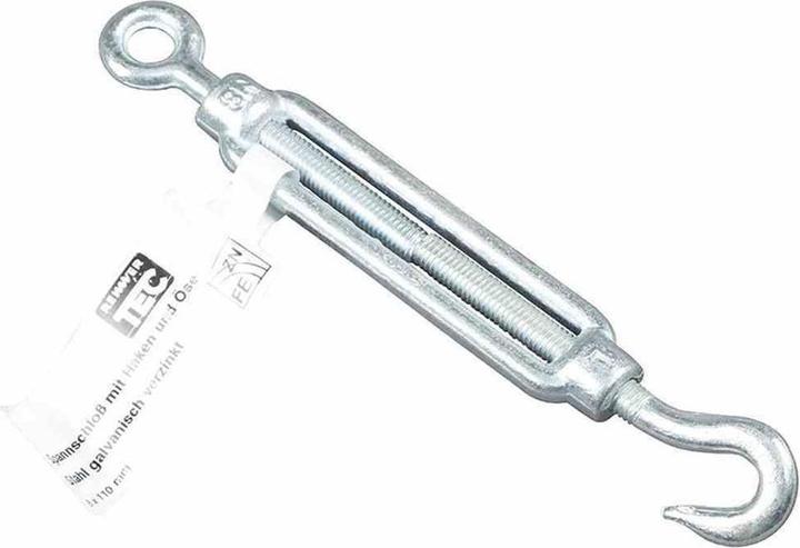 Produktbild Rewwer Tec Spannschloss M12x125 mit Haken und Öse, verzinkt, mit EAN-Fähnchen