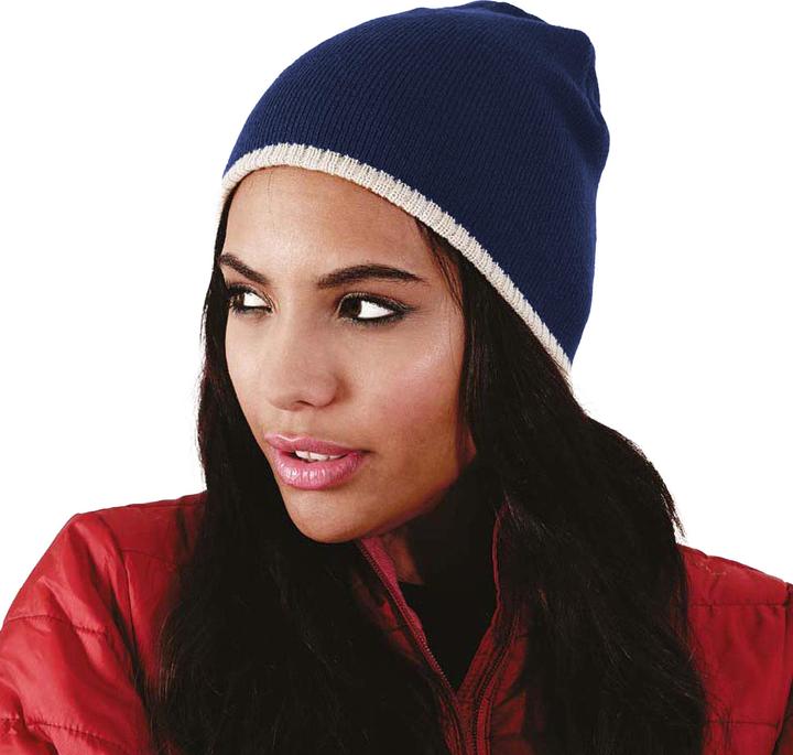 Produktbild Beechfield Beanie Mütze Strickmütze mit Kontrastrand (One Size)
