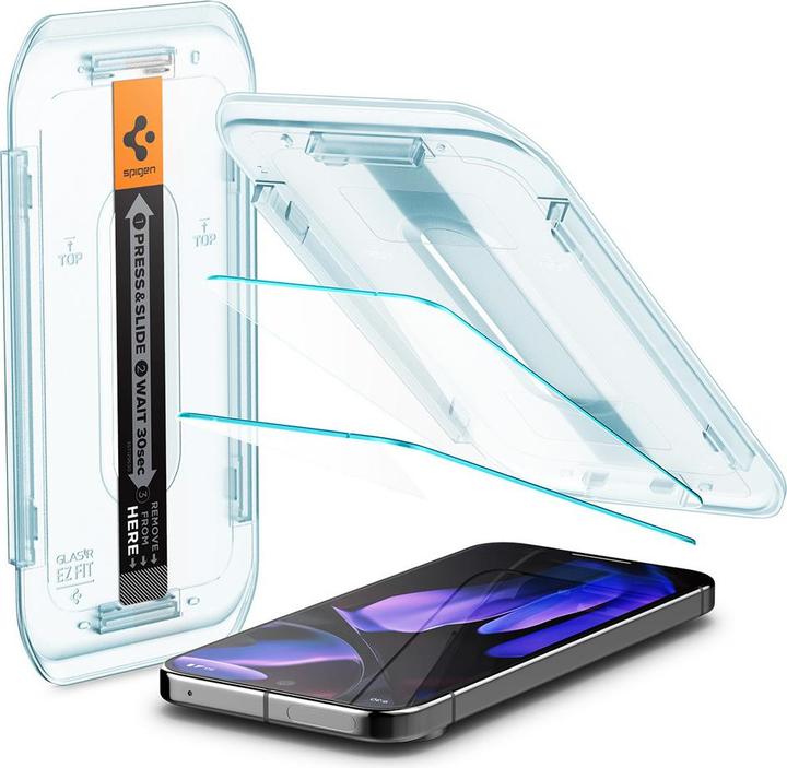 Produktbild Spigen EZ Fit Gehärtetes Glas Clear Displayschutzfolie Google Pixel 9/9 Pro 2-Pack (2 Stück, Google Pixel 9 Pro, Google Pixel 9)