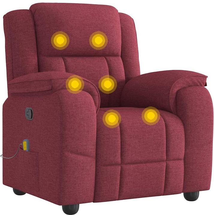 Productafbeelding VidaXL Massagefauteuil Wijnrode stof Massage TV-fauteuil