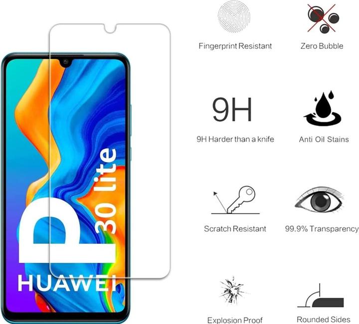 Produktbild Screenguard Huawei P30 Lite Panzerglas Schutzfolie Case Friendly Design (1 Stück, Huawei P30 Lite)