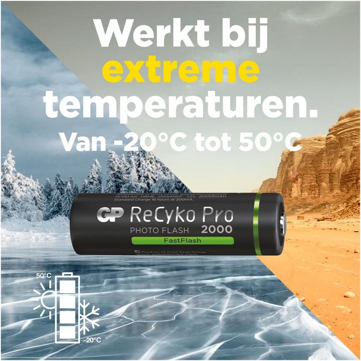 Produktbild GP Batteries ReCyko Pro AA/Mignon (4 Stk., AA, 2000 mAh)