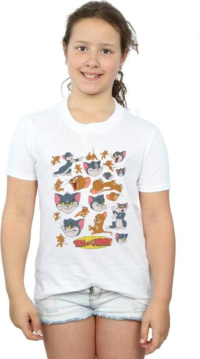Actual product image Tom & Jerry Girls Many Faces Cotton T-Shirt (140, 146)