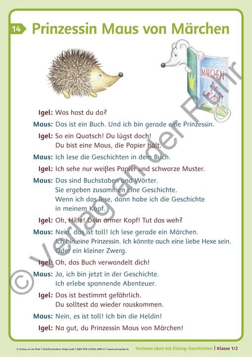 Immagine prodotto Vorlesen üben mit Dialog-Geschichten Klasse 1/2. Textkarten (Tedesco, Katja Lenk, 2015)