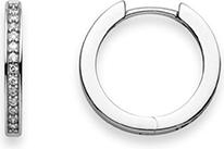 Actual product image Natsumi Schmuck Folding Creoles Flat Silver 925 Zirconia (925 Sterling silver)