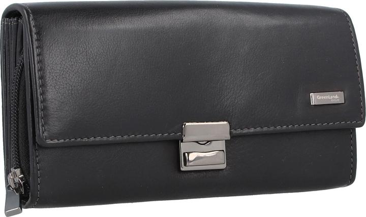 Actual product image Greenland Nature Black Nappa waiter's wallet RFID leather wallet 18 cm