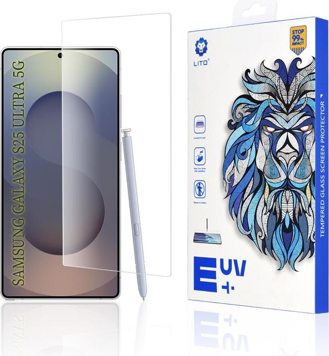 Actual product image Lito - 3D UV Glass - Samsung Galaxy S25 Ultra - Clear (1 Piece, Samsung Galaxy S25 Ultra)
