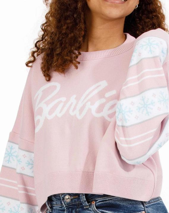 Actual product image Barbie Womens/Ladies Logo Cropped Jumper (L)