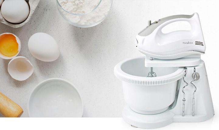 Produktbild Nedis Handmixer 200 W 5 Geschindigkeitsstufen Turbofunktion Turning Bowl / 2 Knethaken / 2 Schlägel (200 W)