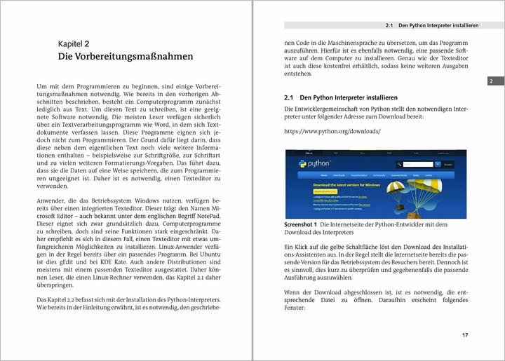 Produktbild Python 3 Programmieren für Einsteiger (Deutsch, Michael Bonacina, 2018)