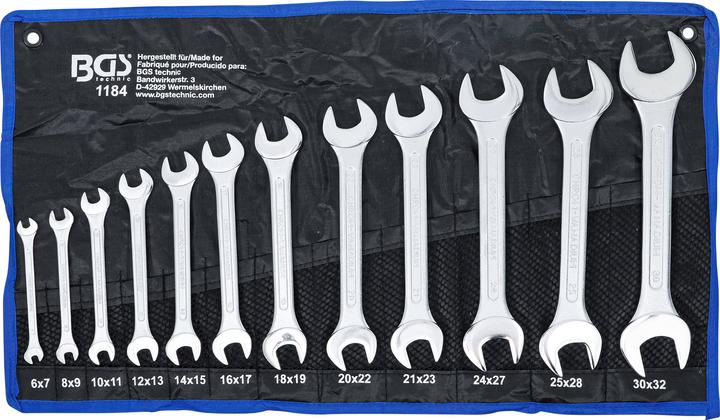 Image du produit BGS Jeu de clés plates 6 x 7 - 30 x 32 mm 12 pièces (27 mm, 28 mm, 25 mm, 32 mm, 24 mm)