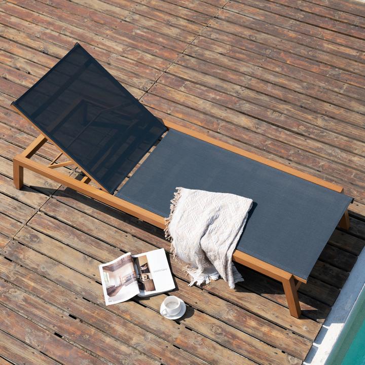Actual product image Axi Logan garden lounger wood look and anthracite (193 cm)