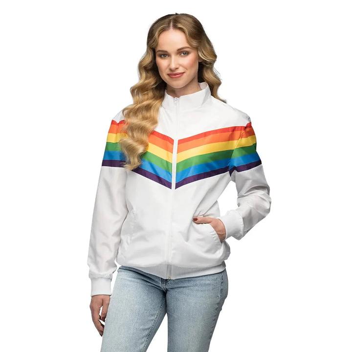 Produktbild Boland 80er Jahre Trainingsjacke Vintage Rainbow Frau (S, M, L, XL, XXL)
