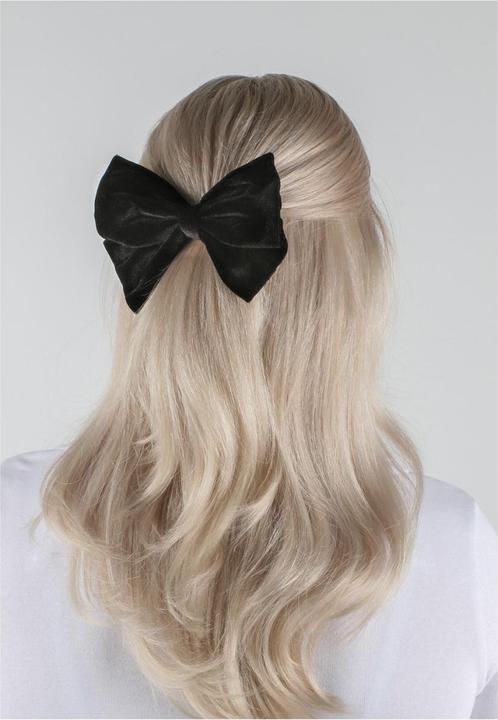 Produktbild Trisa Hair - Velvet Scrunchie & Bow Hair Clip Black