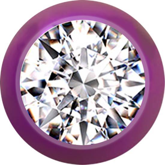 Produktbild Star Piercing Kugel violett mit Kristall silber (ohne Messing, Titan G23)
