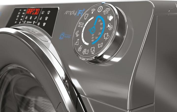 Actual product image Candy RO41276DWMCRE-S Washing Machine, A, Front loading, Depth 45 cm, 7 kg, Grey (7 kg, Left)