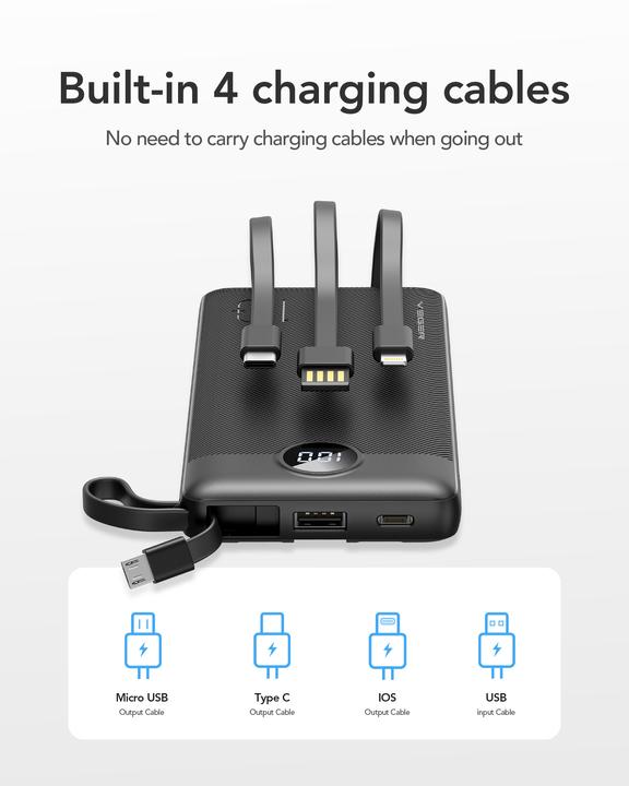 Produktbild Veger C20 Powerbank inkl. Kabel - 20'000mAh (20000 mAh, 10 W, 77 Wh)