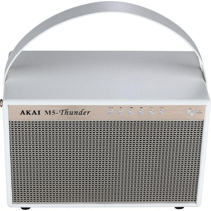 Actual product image INNE Akai M5-Thunder White Retro Style Portable Bluetooth Speaker (12 h, Rechargeable battery operated)