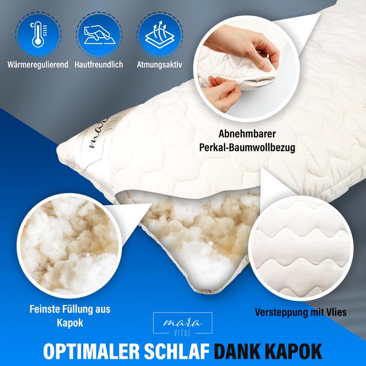 Image du produit Mara Vital Oreiller en kapok (65 x 100 cm)