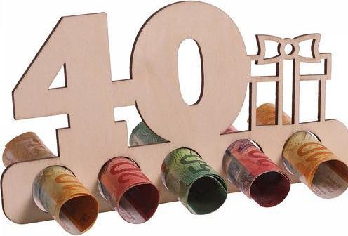Produktbild Trendcompany Geldgeschenk aus Holz - 40 Geburtstag