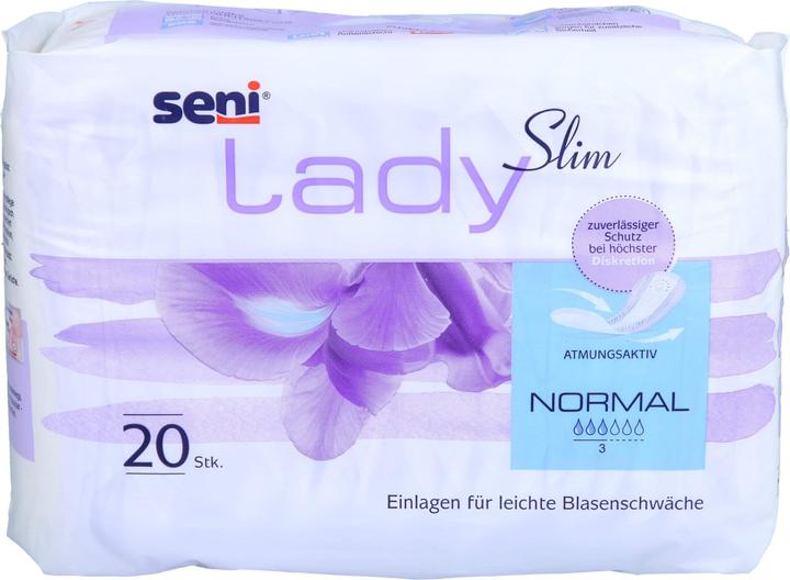 Produktbild Seni Lady Slim Normal Einlage atmungsaktive anatomische 10.5x28cm 3 Tropfen (20 x, Normal)