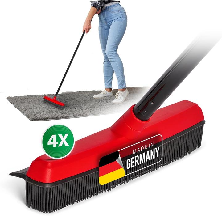 Actual product image Novaliv 4x Gummibesen mit Stiel zum Stecken Auto & Abzieher Friseurbesen Gummi Noppenbesen Hundehaar (1 pcs.)