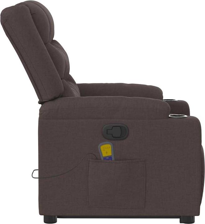 Actual product image VidaXL Massage chair with stand-up aid dark brown fabric