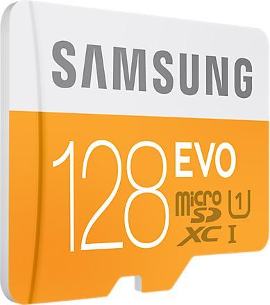 Produktbild Samsung EVO microSDXC mit Adapter (128 GB, microSDXC, U1, UHS-I)