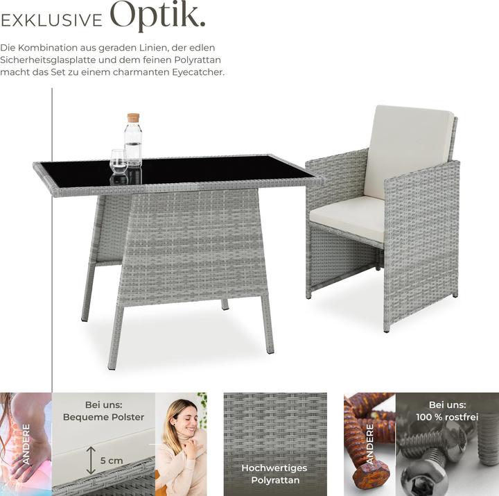 Actual product image tectake Rattan garden furniture set Lausanne