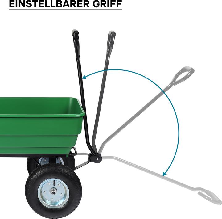 Produktbild Wiltec Gartenwagen Kippfunktion 350kg Handwagen 125l Bollerwagen Transportwagen