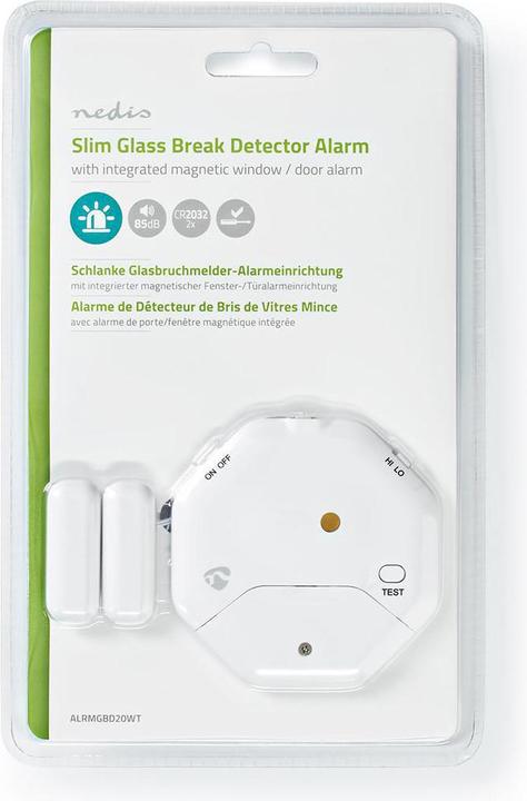 Produktbild Nedis Doorstep Window Alarm Battery Powered 2X CR2032 85 dB White