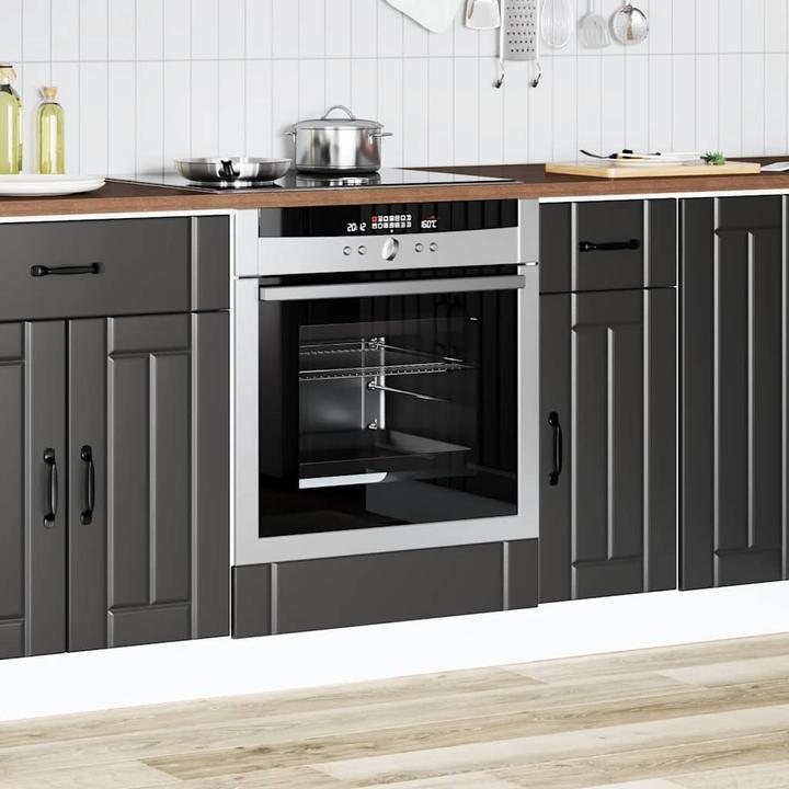 Actual product image VidaXL Built-in oven unit Lucca Black Wood-based oven unit (60 x 46 x 81.5 cm)
