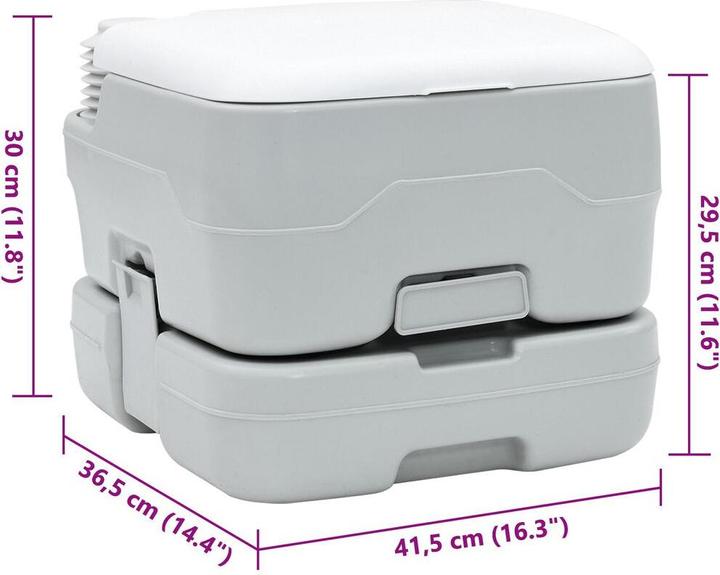 Actual product image VidaXL Portable toilet in grey and white plastic, 10 L