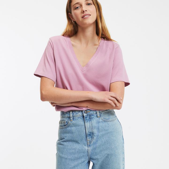 Produktbild La Redoute Collections T-Shirt mit V-Ausschnitt (XXL)