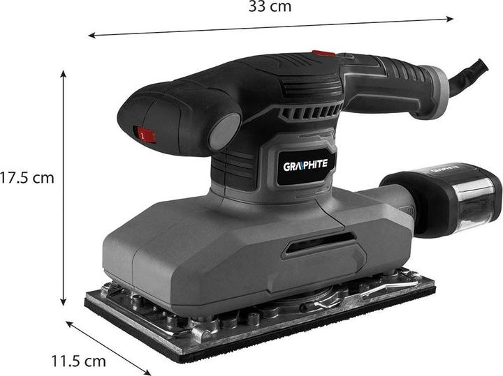 Actual product image Graphite 380 W grinder with a 115 x 230 mm foot (Sander, 380 W)