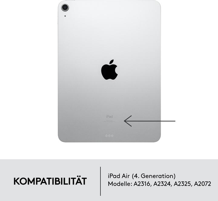 Actual product image Logitech Combo Touch (DE, iPad Air 2020 (4. Gen), iPad Air 2022 (5th Gen))