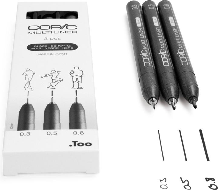 Actual product image Copic Multiliner (Black, 3 x)