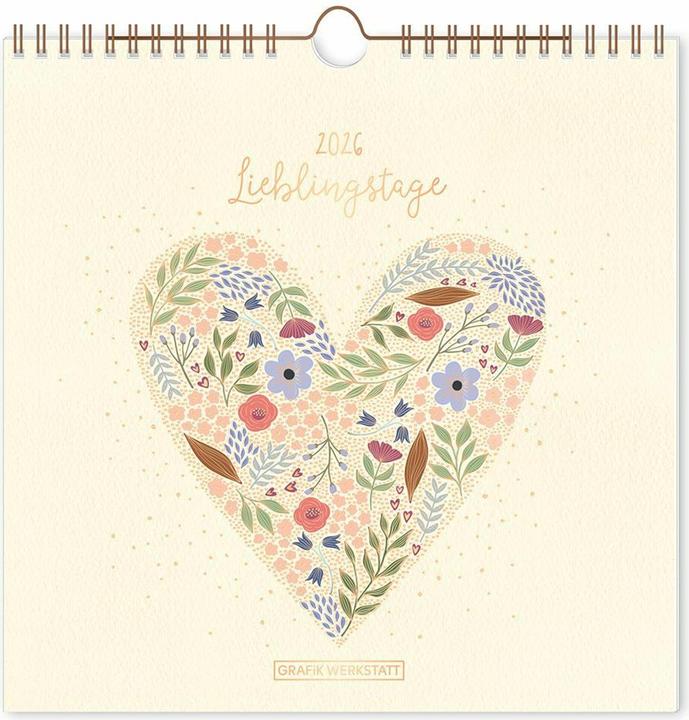 Produktbild Wandkalender quadratisch 2026 Lieblings (20 x 20 cm, Harter Einband, Deutsch)