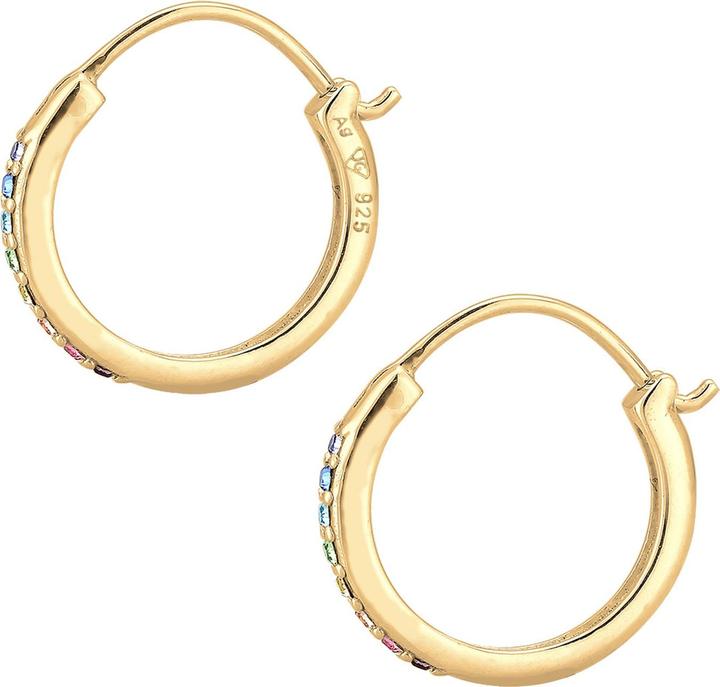 Actual product image Elli Creolen verziert mit Kristallen Regenbogenfarben (Sterling Silver)