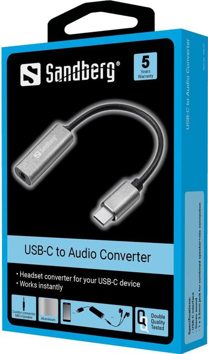Actual product image Sandberg Adapter USB-C to jack plug (USB-C, 140 cm)