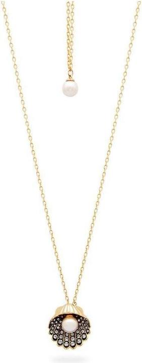 Swarovski Idyllia Y Halskette Kristallperle Muschel Weiss Gold (Swarovski Metall)