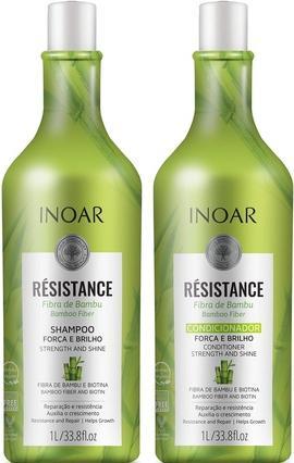 Immagine prodotto Inoar Resistance Bambu Shampoo e Balsamo Kit Riparazione Capelli 1L (1000 ml, Shampoo liquido)