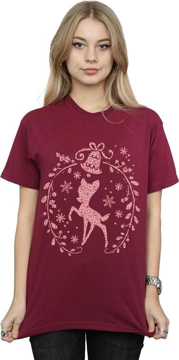 Immagine prodotto Disney Bambi Christmas Wreath Maglietta Ampia Donna (S)