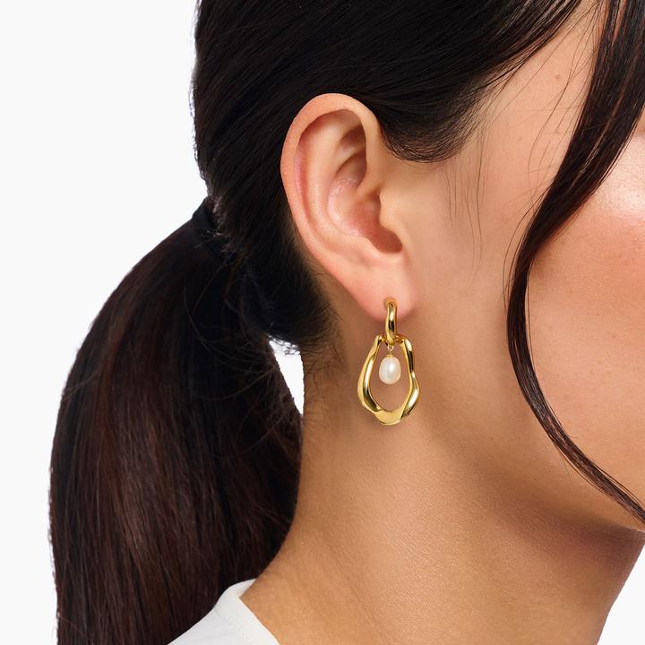 Immagine prodotto Thomas Sabo Creolen mit Perlen Anhänger Natural Beauty vergoldet (Argento 925)