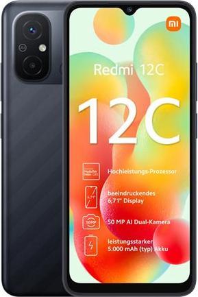 Actual product image Xiaomi Redmi 12C (32 GB, Graphite gray, 6.71", Dual SIM, 50 Mpx, 4G)