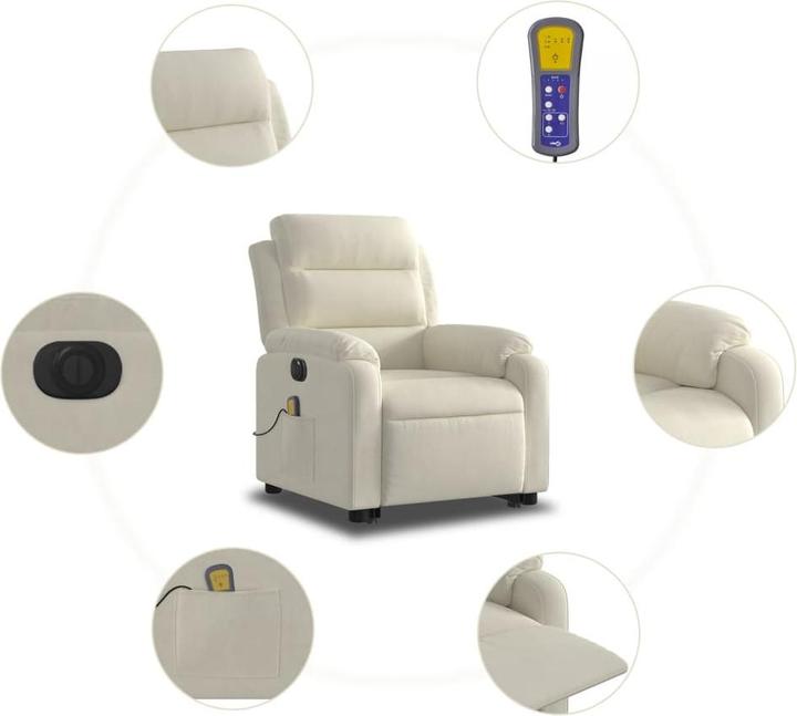 Actual product image VidaXL Massage chair with stand-up aid electric velvet