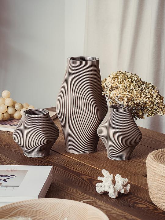 Image du produit Sheyn Vase BLOZ 374g Taupe profond (15 x 30 cm)